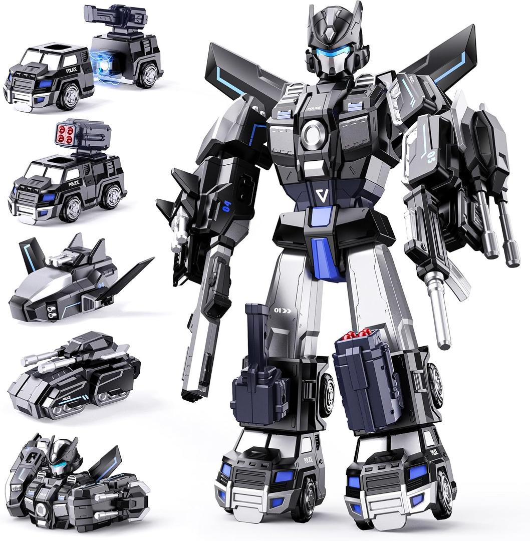 5-in-1 Transform Toys for Boys 4-6, Ideals Gifts for 3 4 5 Year Old Boys, Easy DIY Assembly, Toys for Boy, 3 4 5 6 Year Old Boy Birthday Gifts, 3 4 5 Year Old Boy Toys, Magnetic Robot Toys For Kids