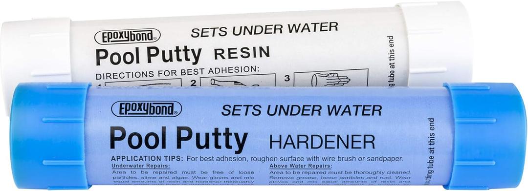 2-Part Set | Swimming Pool & Spa Repair | Easy DIY | Fix Cracks Leaks Underwater or Above | Concrete, Fiberglass & Variety of Other Surfaces | by Atlas Minerals