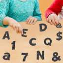 Colarr 216 Pcs Black Glitter Bulletin Board Letters for Classroom Number Alphabet Punctuation Symbol Cutout 4'' Die-Cut Poster Letter with Adhesive Dot School Party Graduation Decor Display