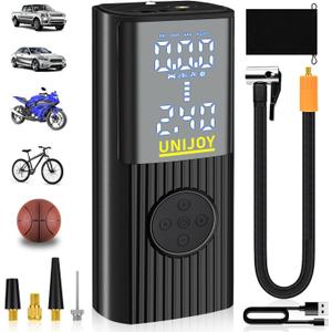 Cordless Car Tire Inflator Air Pump - 180 PSI Portable Air Compressor with 9000mah Rechargeable Battery for Motorcycles Bicycles Sports Balls (Black)