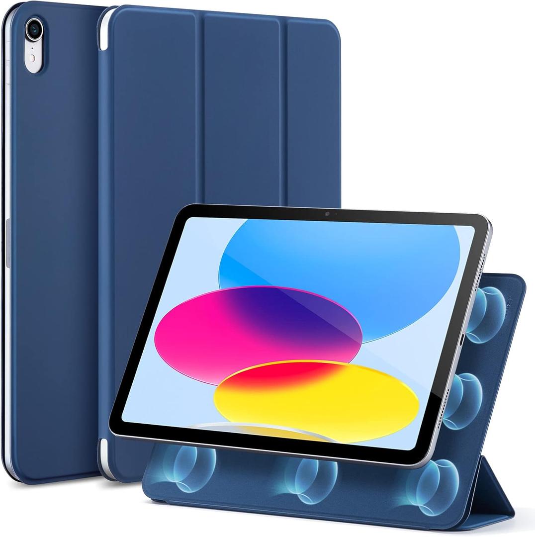 ESR for iPad(A16) 11th/10th Generation Case(2025/2022,10.9 Inch), Convenient Magnetic Attachment, Two-Way Trifold Stand, Lightweight Protection, Auto Sleep/Wake, Rebound Series, Blue