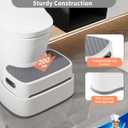 MR.SIGA Toilet Stool Squat Adult, Bathroom Stool Heavy Duty, Anti Slip Toilet Step for Bathroom, Toddler Step Stool for Kids, Off-White & Dark Gray