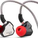 Linsoul 7Hz Salnotes Zero HiFi 10mm Dynamic Driver in-Ear Earphone IEM with Metal Composite Diaphragm Stainless Steel Faceplate Detachable 2Pin OFC Cable (Black, Without Mic)