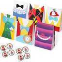 Tvorvik Alice in Wonderland Party Gift Bags, 24 Pack Alice in Wonderland Party Favor Bags with Stickers, Alice in Wonderland Party Bag, Alice Party Supplies for Alice in Wonderland Party Decorations