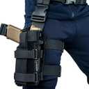 Universal Drop Leg Holster - Adjustable Thigh Holster for Light & Red Dot Sights, Airsoft Pistol Holster with MOLLE Drop Leg Panel, Compatible with 1911, Glock, Sig, Beretta, Ruger, Taurus.(Black) (Right-Handed)
