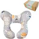 KAKIBLIN Baby Travel Pillow,Baby Neck Pillows for Car Seat,Upgraded Baby Head Pillow,Toddler Head and Neck Baby Support Pillow for Car Seat, Pushchair,Travel (Gray Fox)