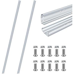 Gisafai 2 Pcs Garage Door Vertical Track Replacement Garage Door Rails Left Right Vertical Bracket for 7 Foot Tall Garage Door Parts Galvanized Steel Hardware Side Tracks for 2 Inches Rollers, Silver