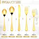 Dandat 500 Pcs Gold Silverware Set Stainless Steel Set with Dinner Forks Knife Spoon Dessert Forks Steak Knives Cutlery Flatware for 100 Guest Wedding Dinner Party Restaurant Home Holiday Party
