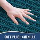 Arotive Luxury Bathroom Rugs 45x27, Extra Soft Thick Absorbent Shaggy Chenille Bath Rugs, Non-Slip Machine Wash Dry, Bath Mats for Bathroom Floor, Tub and Shower, Home Decor Accessories, Peacock Blue