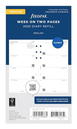 Personal Week on Two Pages English Monday start 2025, packaging may vary