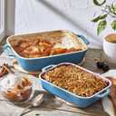 Staub Ceramics Rectangular Baking Dish Set, Casserole Dish, 2-Piece, Rustic Turquoise