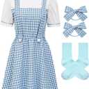 Halloween Costume Women,Adults Basket Dress Socks Hair Bows Book Storybook Character Sexy,  Large