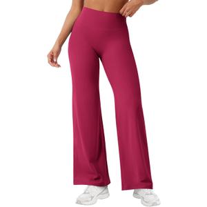 YEOREO Workout Leggings Womens No Front Seam Straight Leggings 29"/ 31.5"/ 33"/ 35" High Waist Buttery Eddiy Gym Yoga Pants (Large, Ruby Red)