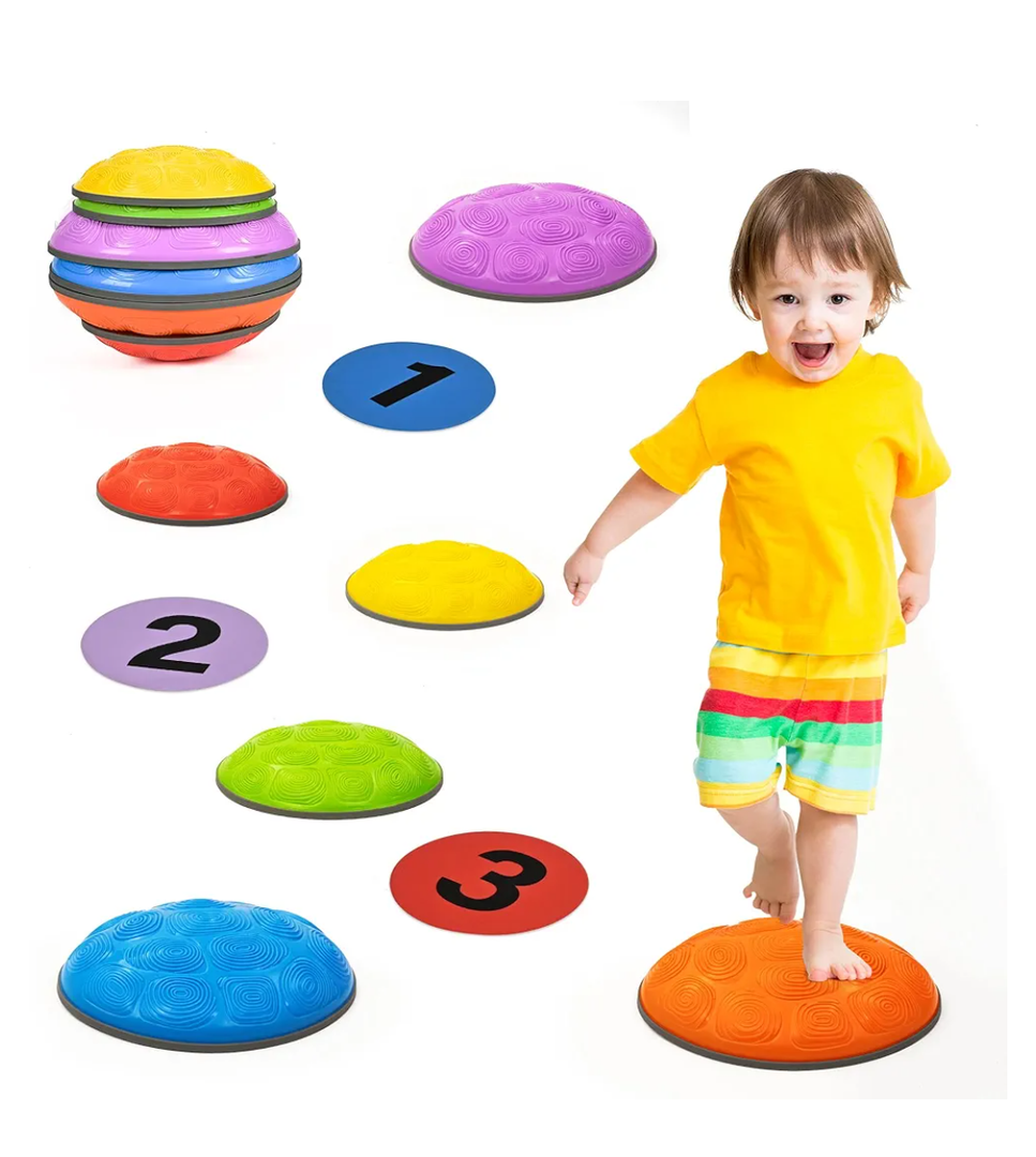 OUTREE Stepping Stones for Kids, 6 Pcs Balance Training and Sensory Coordination Turtle Stepping Stones for Obstacle Course，Non-Slip Bottom Balance Stones for Indoor or Outdoor Play