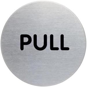 Durable Picto Sign 490223 Door Round Pull Ø 70 mm Metallic Silver