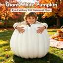 22" x 19.5" Giant White Fake Pumpkin for Fall Thanksgiving Halloween Decor