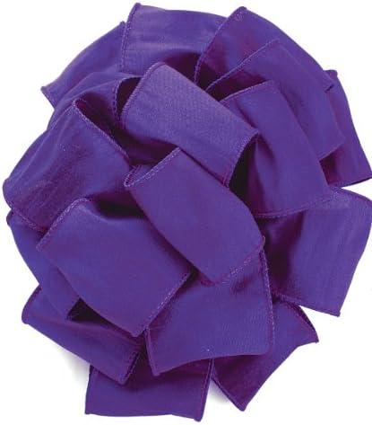 Offray Wired Edge Anisha Craft Ribbon, 4-Inch Wide by 10-Yard Spool, Purple