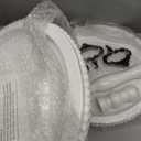 2 Tiered Tray Wooden Serving Stand by Felt Creative Home Goods. Small Shabby Chic Beaded Tray for Home Decor Display Farmhouse Country Decoration Kitchen or Dining. Includes 3 Custom Handles (White)