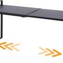 Expandable Cabinet Shelf Organizer Riser for Kitchen Pantry Cupboard Under Sink Countertop (black, 8.2D * 12.2-21.6W * 10.4H)