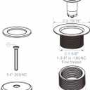 Hidrop Tub Drain Tip Toe Bathtub Drain Conversion Kit Assembly, Brushed Nickel Replacement Bath Drain Trim Kit with Single Hole Overflow Faceplate and Universal Fine/Coarse Thread Assembly