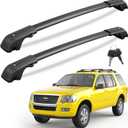 KINGGERI 300LBS Lockable Roof Rack Cross Bars Compatible with Ford Explorer 2011-2015 with Raised Side RailsAluminum Roof Rails Crossbars Rooftop Cargo Basket Carrier Bag Luggage Rails