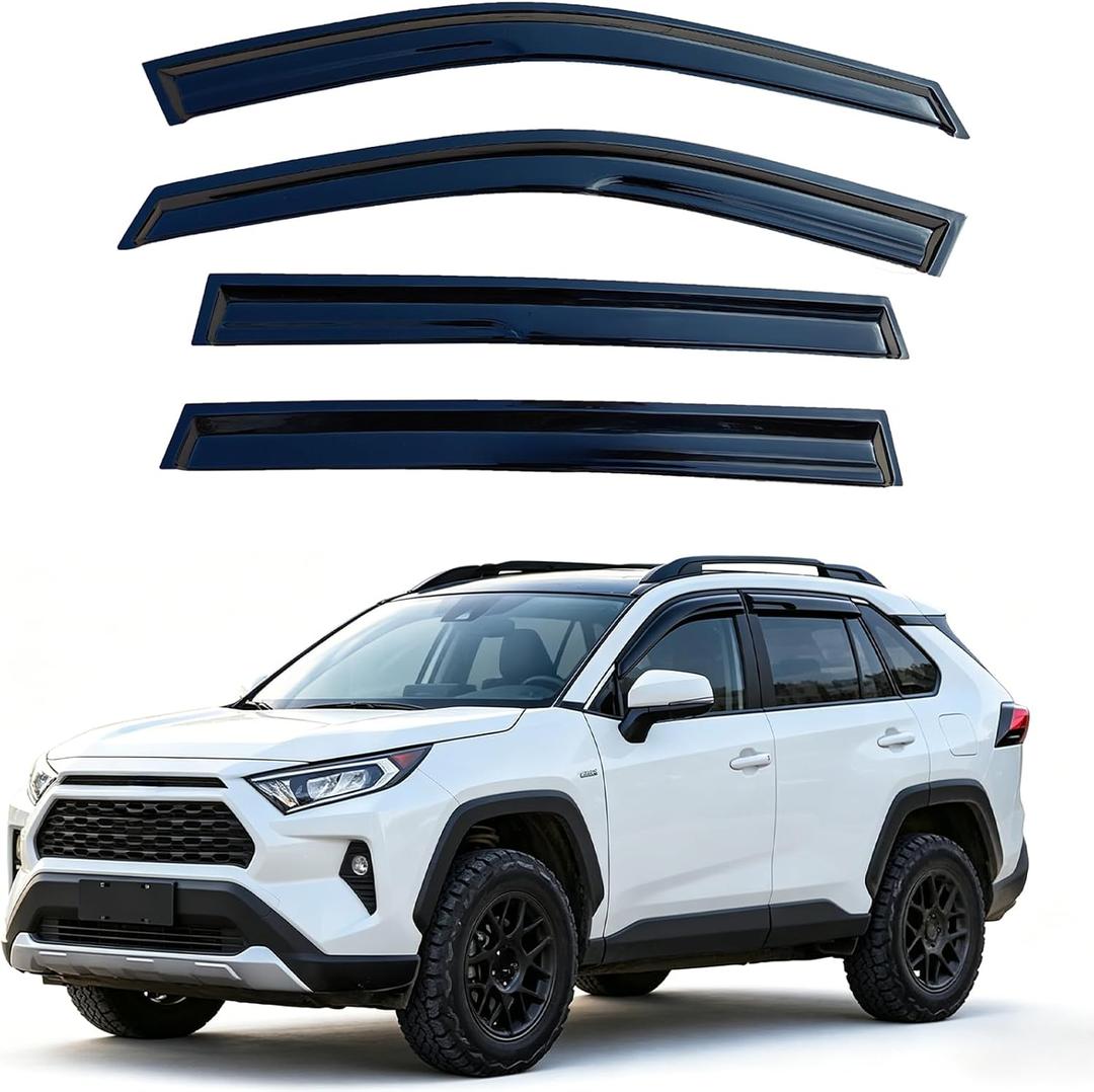 Extra Durable Window Visors Rain Guards Deflectors for 2019-2025 Toyota Rav4,Tape On Vent Visors for Rav4 19-25,Rain Deflectors for Car Windows