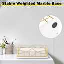 Napkin Holder with Marble Base, Guest Towel Paper Dispenser for Table, Modern Metal Napkin Stand, Ideal for All Bathroom Vanity, Kitchen Decor Accessories (Gold, 3.2 Inch)