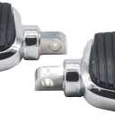 YHMOTO Motorcycle Mini Board Rider Floorboards Passenger Footpegs with Anti-Slip Rubber Universal for Harley Davidson Touring Street Glide Road King Electra Sportster Dyna Softail (Chrome)