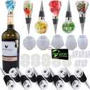 15 Pcs Resin Wine Bottle Stoppers Molds Set, Wine Stopper Silicone Molds for Epoxy Resin (5 Molds and 10 Stoppers with 10 Screws)