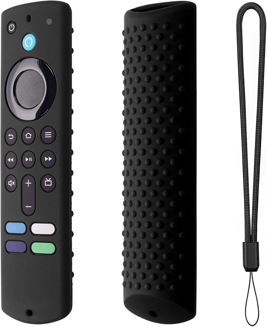 Hi Color Silicone Cover Compatible with Fire TV Stick (3rd Gen) Remote Firestick Remote Cover for Firesticksticktv Silicone Protective Case Sleeve(Black)