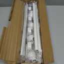 ENJOYBASICS 2 Pack No Drill Curtain Rods for Window 28 to 48 Inches, 5/8 Inch Diameter Renter Friendly Drapery Rod with Adhesive Brackets without Drilling, Adjustable from 27 to 52 Inches, White