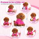 Doctor Kit for Toddlers 3-5 Girl Toys Birthday Gift for 2 3 4 Year Old Girls Kids Doctors Play Set with Plush Dog, Toy Stethoscope & Carrying Bag for Veterinarian Pretend Play