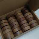 FillTouch 28 Pcs Wooden Lids for 4 oz and 8 oz Square Spice Jars Reusable Can Wooden Airtight Spice Storage Canning Lids for Nice Sealing Kitchen