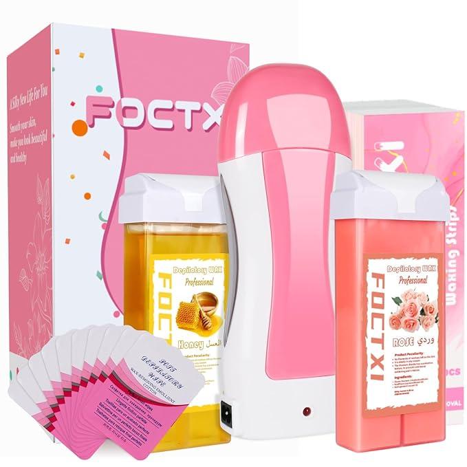 FOCTXI Roller Waxing Kit for Women's Sensitive Skin, 2 Ounce, Hair Removal for Legs