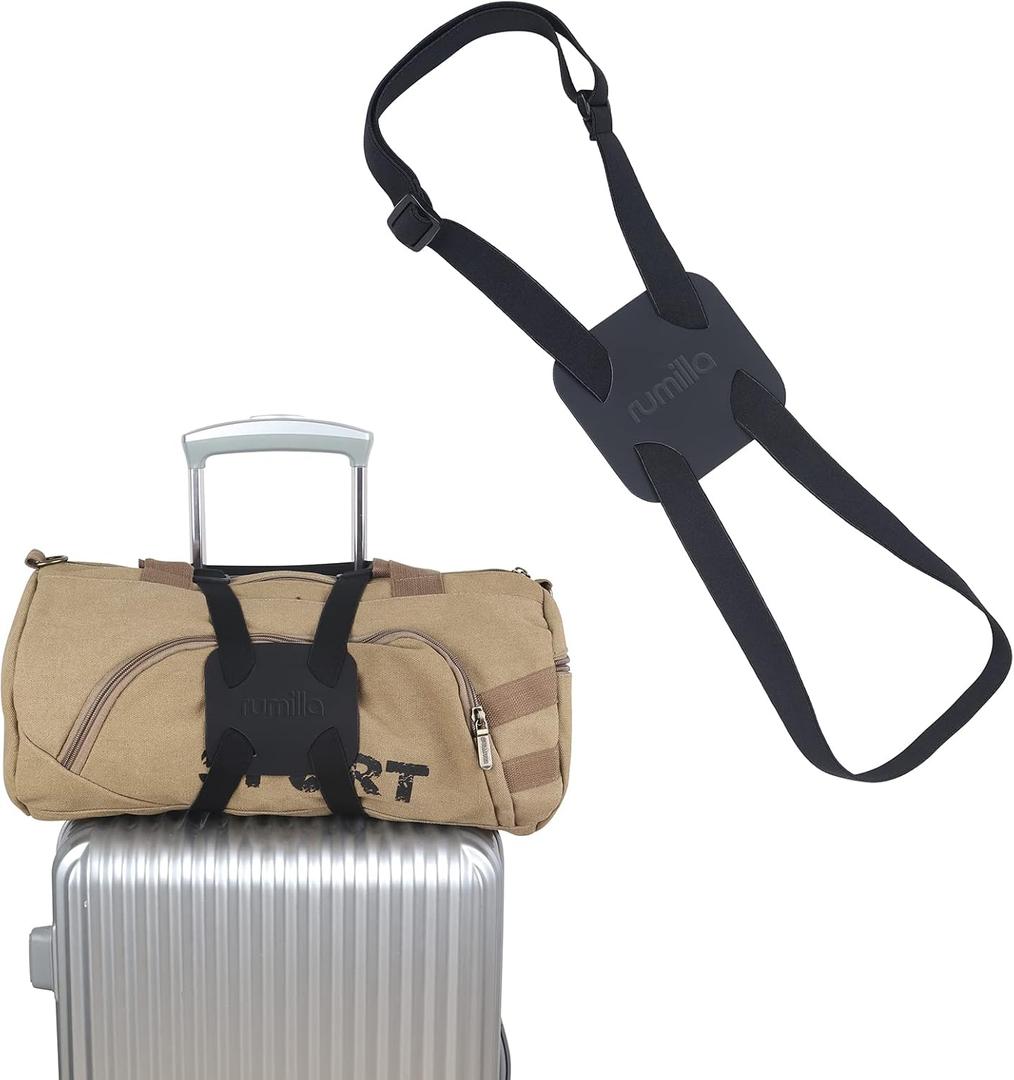 Luggage Straps Bag Bungee Luggage Straps Suitcase Adjustable BeltAdd a Bag Easy to Travel Suitcase Elastic Strap Belt (Black)