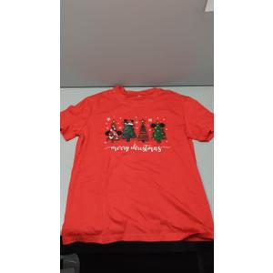 Brand: Cute Christmas Graphic Tees KLOAS
Red Black Green Buffalo Plaid Merry Christmas Tree Men Women T-Shirt Size M