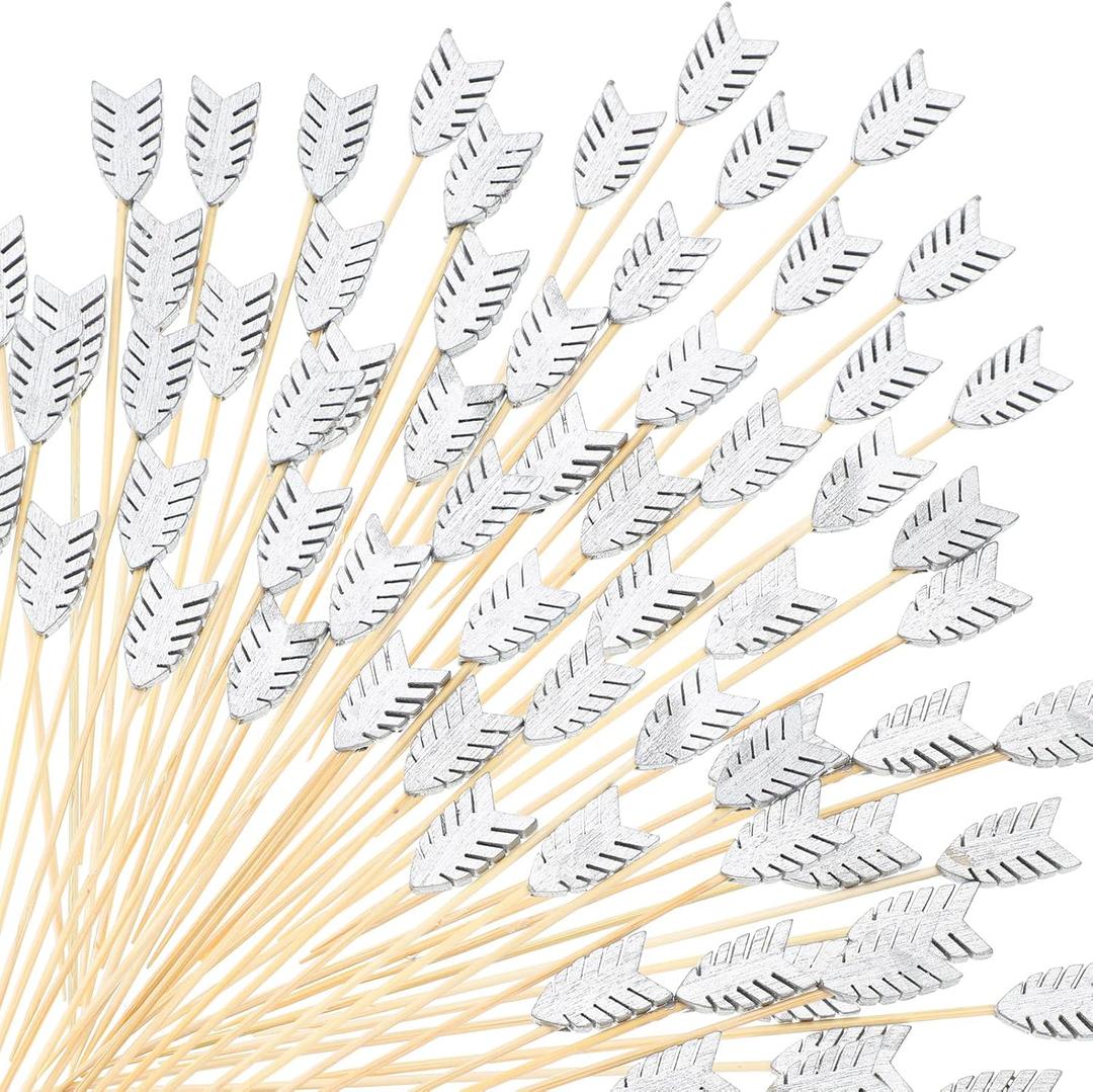 Nitial 200 Pcs 5.12" Club Horse Toothpicks for Appetizers Derby Club Skewers Disposable Bamboo Sandwich Fruit Cocktail Picks for Catered Events Buffet Party Decoration Holiday Supplies(Arrow Style)