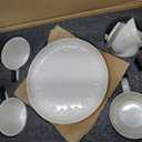 Artena Plates And Bowls Sets, 24 Pieces Dinnerware Sets, Dish Set For 6, Ceramic Kitchen Bowl And Plate Set, Embossed White Dishware Sets, Dishwasher & Microwave Safe (Damask Floral) (With Mugs)