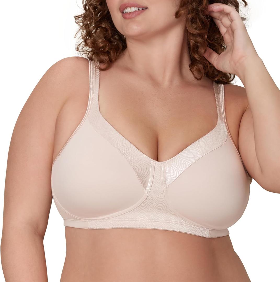 Playtex Women's Wireless Bra, 18 Hour T-Shirt Bras Available, Moisture-Wicking, Full Coverage, Smoothing (48DDD)