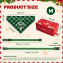 2 x Valentines Day Dog Bandana with Unique Quick-Release Buckle and Retractable Design,Triangle Reversible Bibs Breed for S-M Dog and Cat,Green Plaid Bandana with Christmas Santa Print in a Gift Box(M)