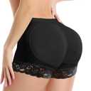 KIWI RATA Womens Butt Lifter Padded Lace Panties Enhancer Underwear (Small, Black)