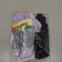 3 Pack Girls' Long Sleeve Tops Crewneck Ribbed Tees Shirt Cotton Lettuce Trim Cute Undershirt Base Layering (9-10 Years, Black, White, Light Purple)