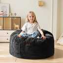 MAXYOYO Kids Bean Bag Chair, Stuffed Faux Fur Bean Bag for Toddler, Ultra Soft Floor Sofa with High-Density Foam Filling, Lazy Chair for Living Room, Playroom, Nursery Room