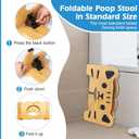 Bamboo Toilet Stool Foldable, 7 in Poop Stool for Bathroom, Portable Squatting Potty Stool for Adults & Kids, Non-Slip Toilet Foot Pooping Steps, No Assembly Required (Standard)