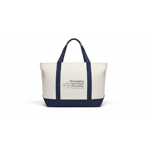 Large Canvas Tote Bag Heavy Duty Roomy Grocery Shopping Carry Beach Bag - Beige/navy blue 1pc