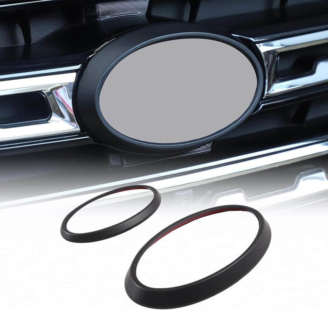 Car Front Rear Logo Decoration Cover Ring Trim, Compatible for Subaru Outback 2021 2022 2023 2024 2025, Hood Emblem Ring Accessories, Made of ABS (Matte Black)