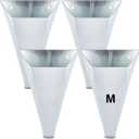 Mumufy 4 Pcs Medium Galvanized Steel Poultry Restraining Cones Flat Back Funnel Cone, up to 10 Pounds, Chicken Killing Cone for Butchering Chicken Birds Turkeys, Easy to Clean (Sliver)