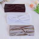 Hjiaruiky 6Packs Thick Wide Headbands for Women Knotted Headband Cloth Fabric Cute Stretchy Soft Running Twist Headbands Womens Fashion Head Bands for Women's Hair Accessories Black White