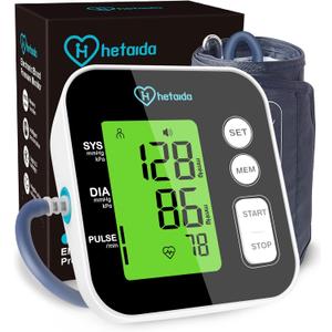 Blood Pressure Monitor, Upper Arm Blood Pressure Machine for Home Use, Digital Talking BP Monitor with 2x99 Readings Memory Adjustable Cuff 8.7"-16.5" Large LCD Backlit Display