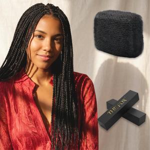 The Fox Afro Kinkys Bulk Human Hair Bundles for Braiding (18 Inch, Natural Color #1B, 50g), 100% Unprocessed Soft 4C Human Hair for Boho Braids, Twists, Dreadlocks & Loc Repair, Kid-Friendly